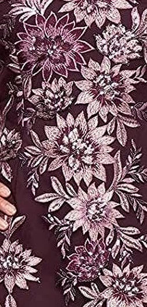 Alex Evenings Women's Short Floral Embroidered Cocktail Dress - Wedding Guest & Formal Evening Gown for Parties, Bridal Showers & Special Occasions (Petite & Regular Sizes)