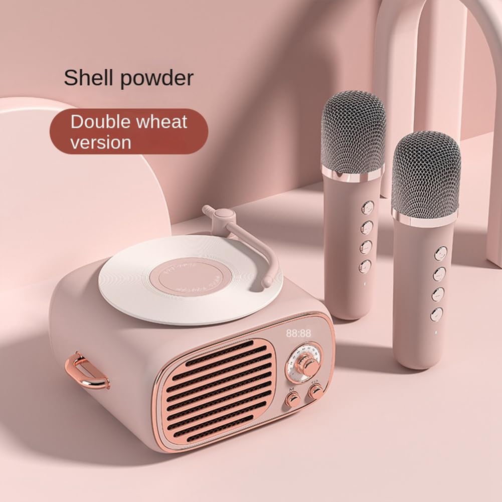 Vintage Bluetooth Speaker with Clock & Wireless Mic - Portable Mini Speaker for Home, Office, Travel | Osmond Old Fashioned Wireless Speaker with FM Radio & AUX Input