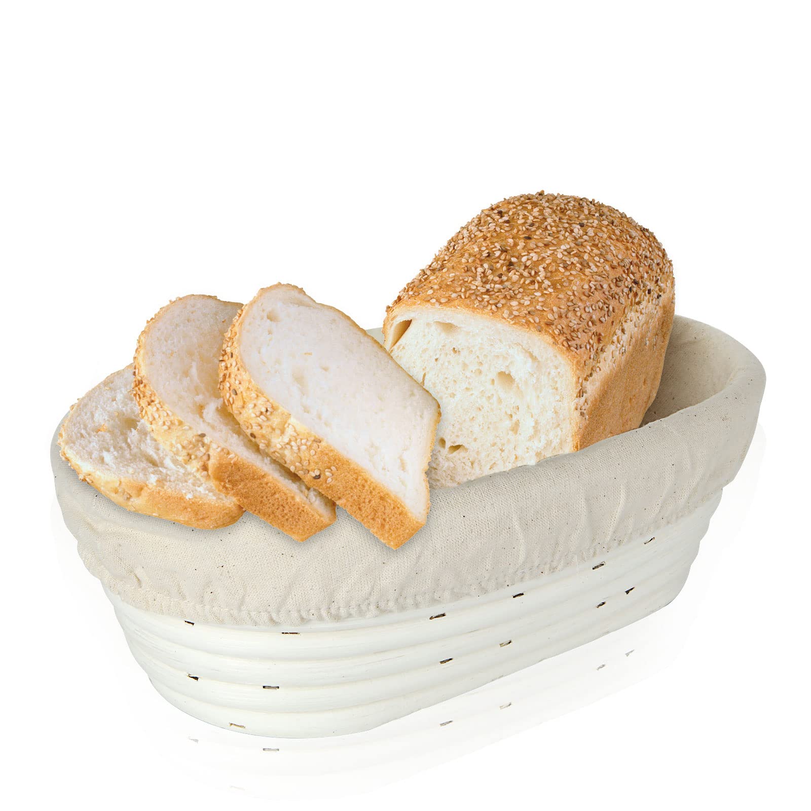 10 Inch Oval Bread Proofing Basket Set of 2 - Professional & Home Sourdough Baking Baskets for Artisan Bread Making - Perfect for Sourdough, Baguettes, and Homemade Bread Baking