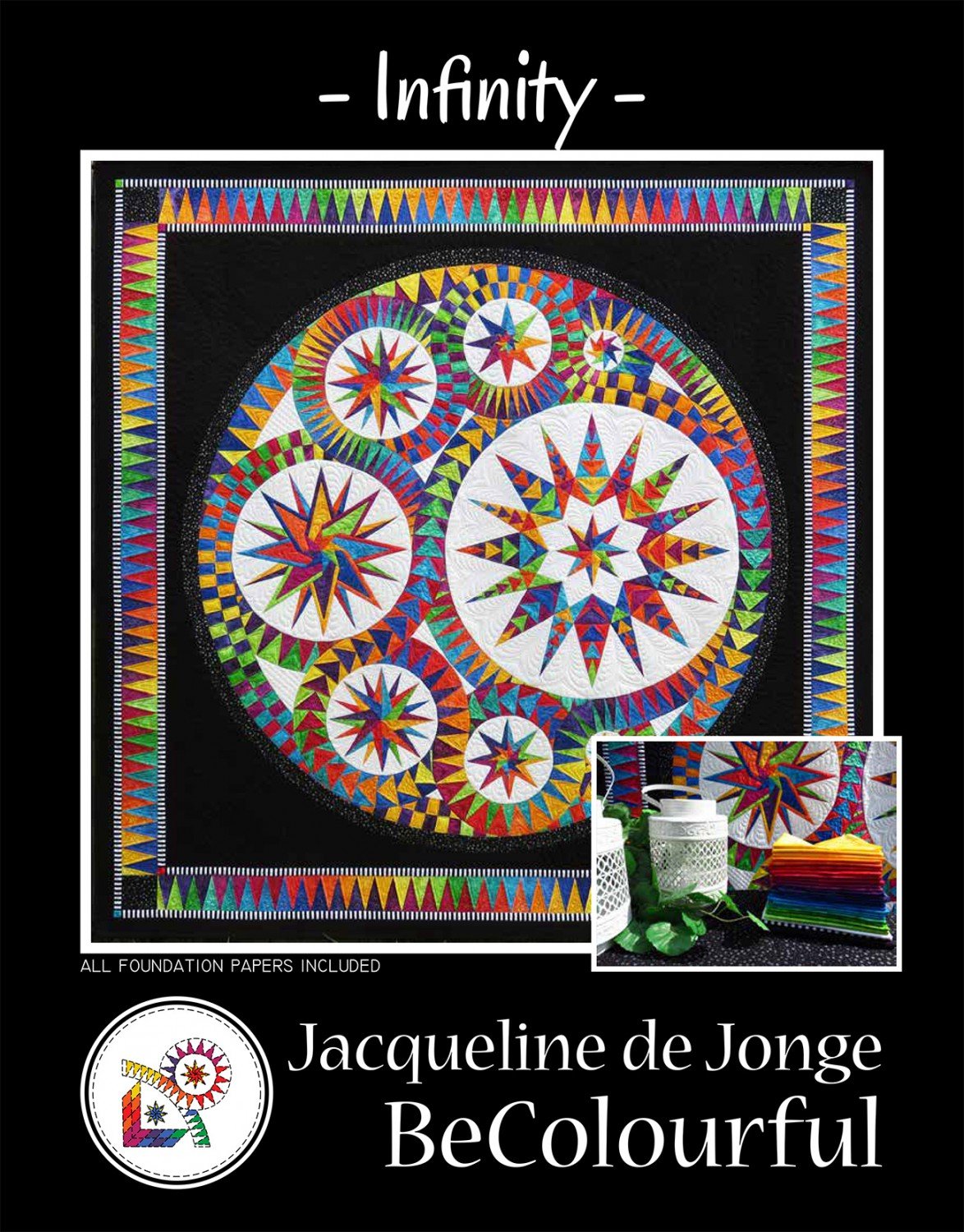Infinity Paper Pieced Quilt Pattern by Jacqueline de Jong - Modern Quilting Design for Beginners & Experts - Perfect for Home Decor, Baby Blankets & Wall Art