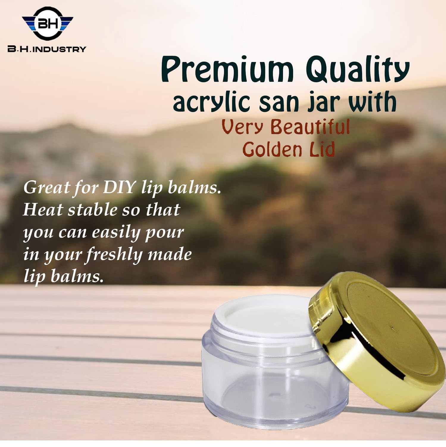Premium Gold Lid Cosmetic Jars - 15g (8 Pack) for Lip Balm, Cream, Skincare - Ideal for DIY Beauty, Travel & Gift Packaging