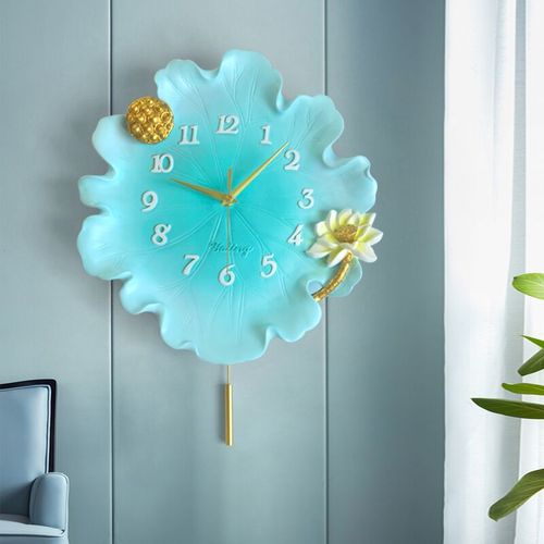 Lotus Leaf Wall Clock - Elegant Decorative Wall Clock for Living Room, Bedroom, Office | Silent Non-Ticking Battery Operated Home Decor | Perfect Gift for Housewarming, Birthday, Christmas