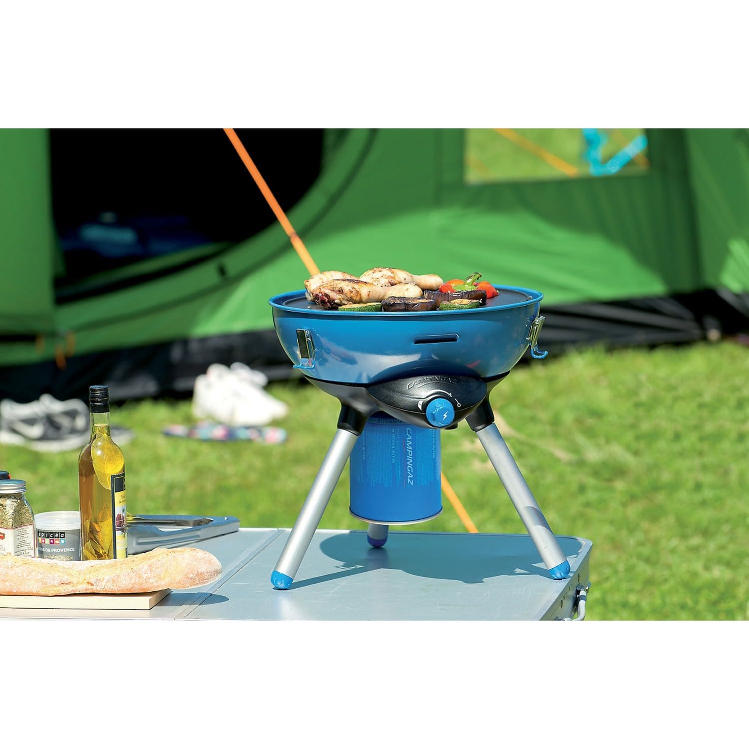 MUSJOS Portable Gas Grill Stove - Compact Camping Cooker for Outdoor Cooking, Picnics, BBQs & Festivals | Dual Function Grill & Stove | Space-Saving Design for Easy Transport | Perfect for Backpacking, Tailgating & RV Trips