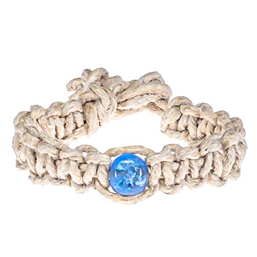 BlueRica Extra Large Hemp Anklet Bracelet with Accent Beads - Boho Chic Handmade Adjustable Ankle Bracelet for Women - Perfect for Beach, Festival, and Summer Outfits