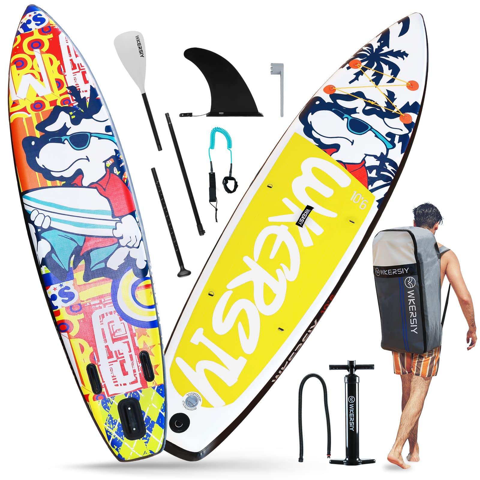 **Inflatable Stand Up Paddle Board for Adults - Premium SUP with Non-Slip Deck, 3 Fins, Waterproof Bag, Pump & Leash - Complete Paddle Board Kit for Lakes, Rivers & Ocean Adventures**