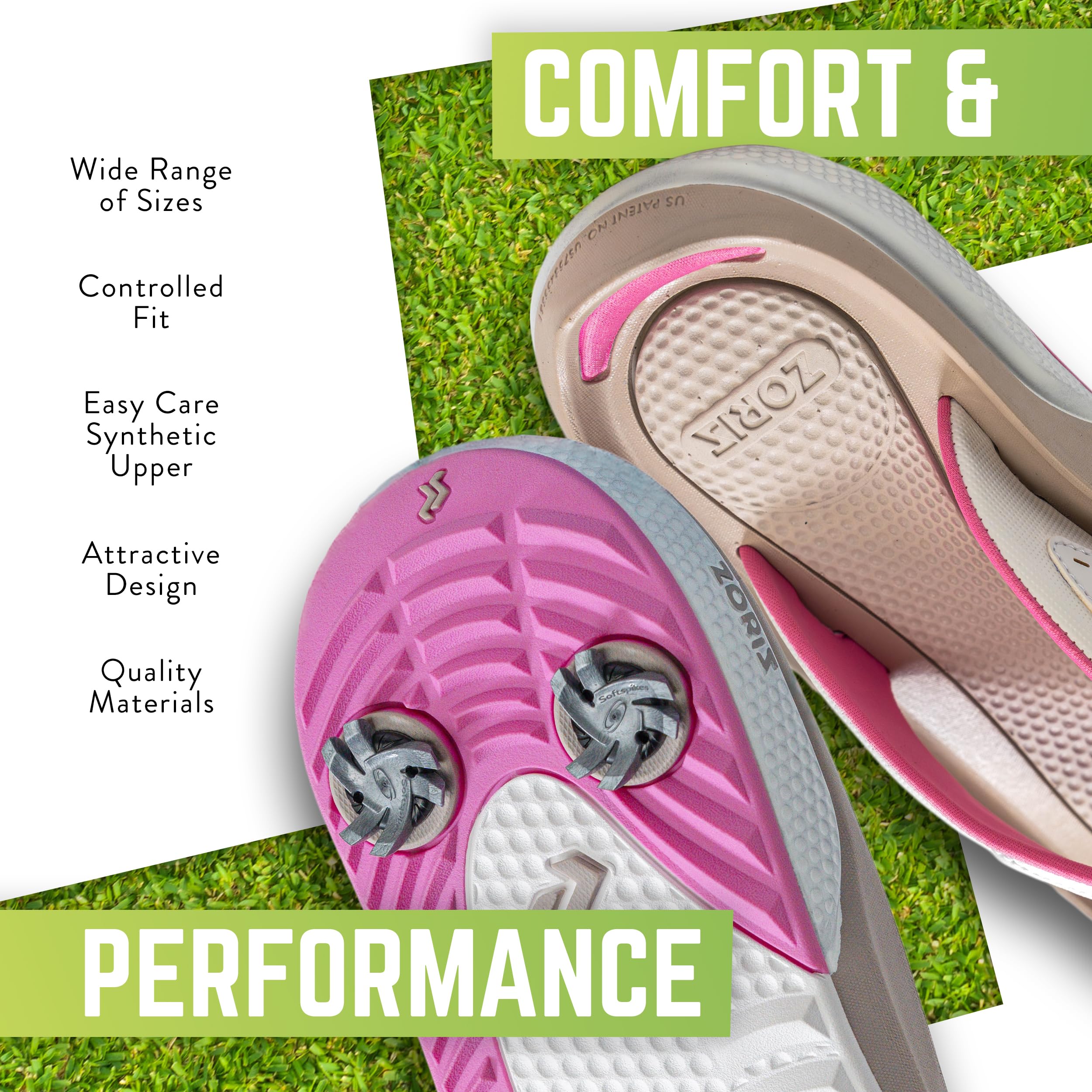 ZORIZ Zoomy Golf Sandals - Unisex Golf Flip Flops with Removable Tornado Golf Cleats - Men's & Women's Sandals for Walking, Beach, Sports & Golf Course - Perfect for Golfing, Casual Wear & Outdoor Activities