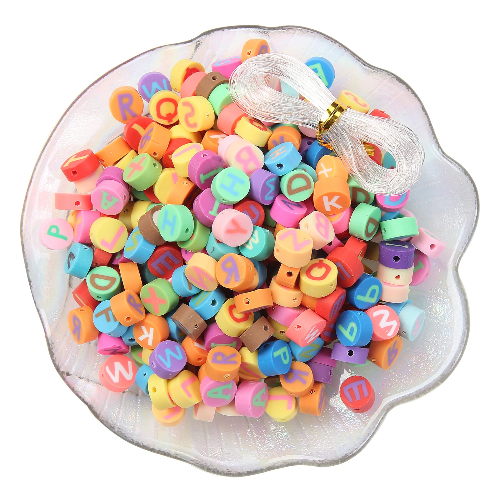 100pcs Colorful A-Z Polymer Clay Alphabet Beads for DIY Jewelry Making - Bracelet, Necklace, Hair Clip Accessories for Women & Girls - Perfect for Crafting, Gift Making, and Personal Style Accessories