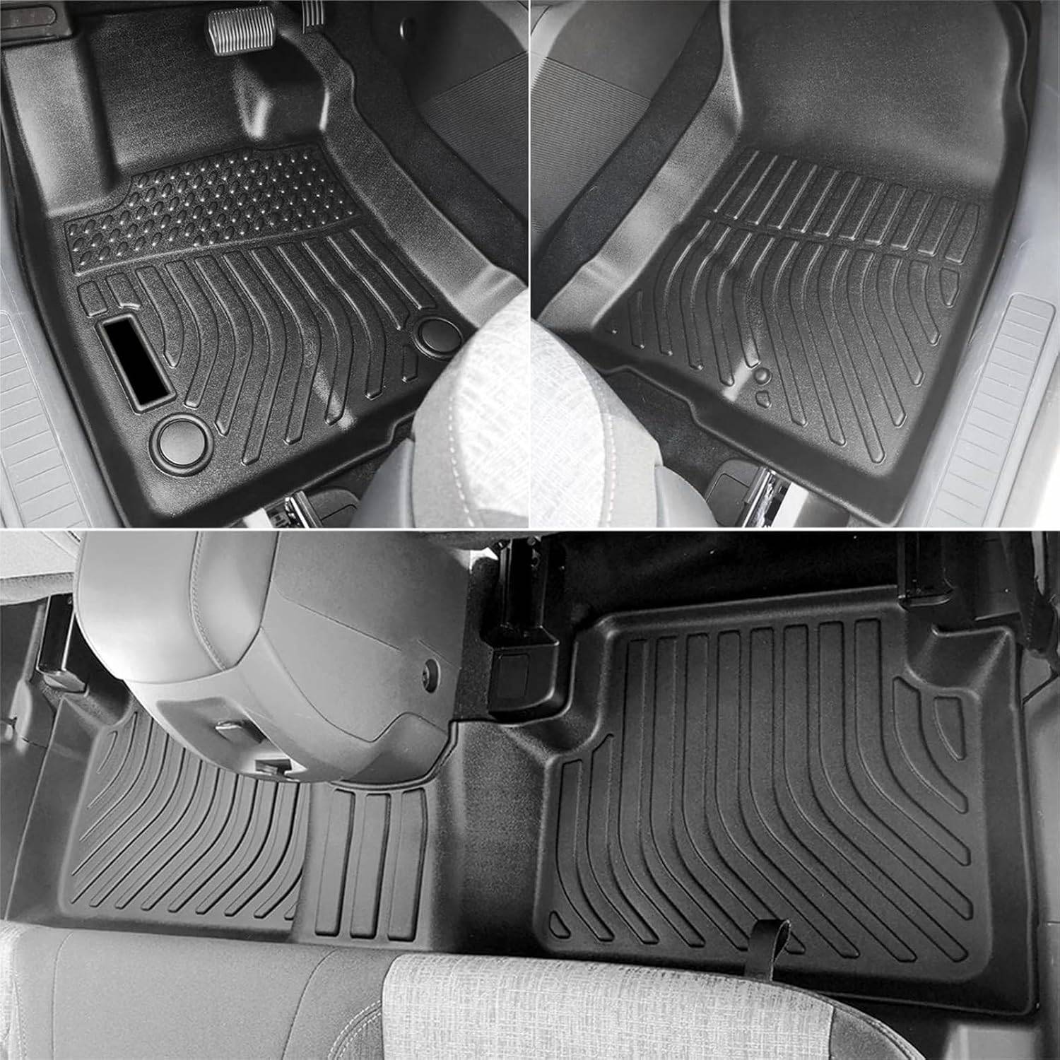 IKON 3D Molded All-Weather Floor Mats for 2021-2024 Ford Bronco Sport - Custom Fit TPE Thermoplastic Elastomer Car Floor Liners - Front & Rear Set of 3 - Perfect for Off-Roading, Camping & Daily Driving Protection