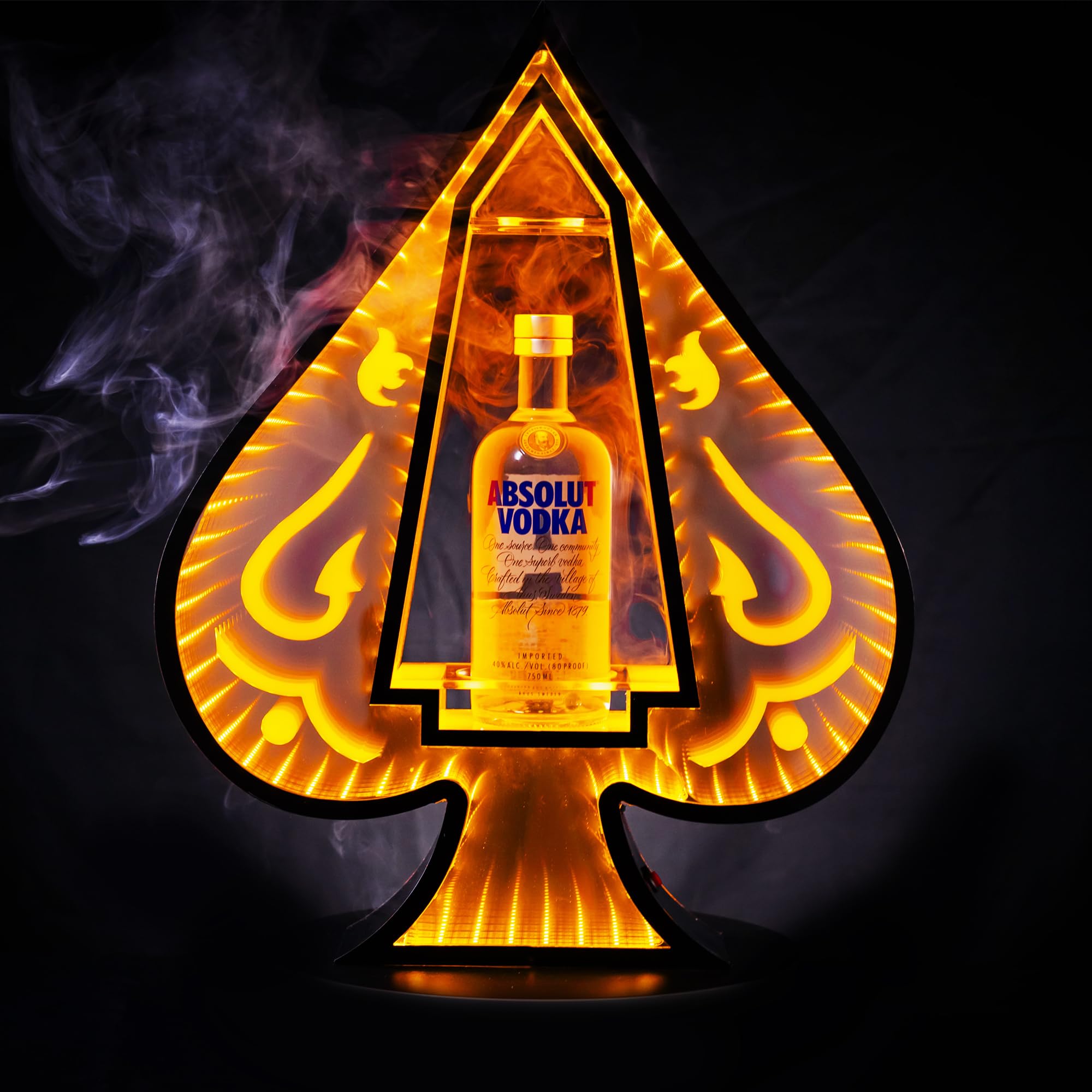 LED Lighted Liquor Bottle Display Shelf - Champagne Bottle Stand with Sparklers for Ace of Spades & VIP Bottles | Bar, Hotel, Nightclub & Party Decor | Dimmable LED Lights for Stunning Bottle Presentation
