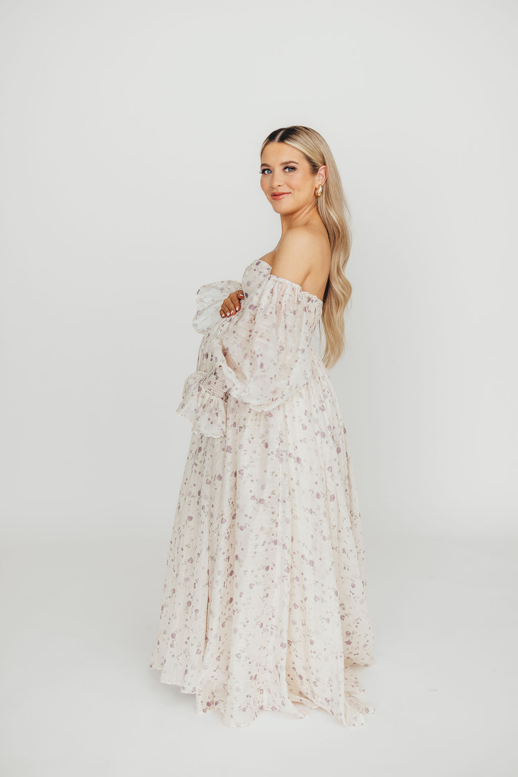 Dear Lily Floral Maxi Dress in Lilac - Maternity & Bump Friendly Women's Summer Dress for Beach, Wedding & Special Occasions