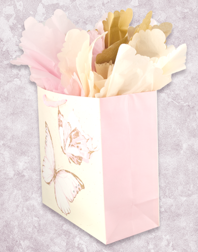 Premium Square Jumbo Gift Bags with Gossamer Wings - Elegant Party Favor Bags for Weddings, Baby Showers & Special Events