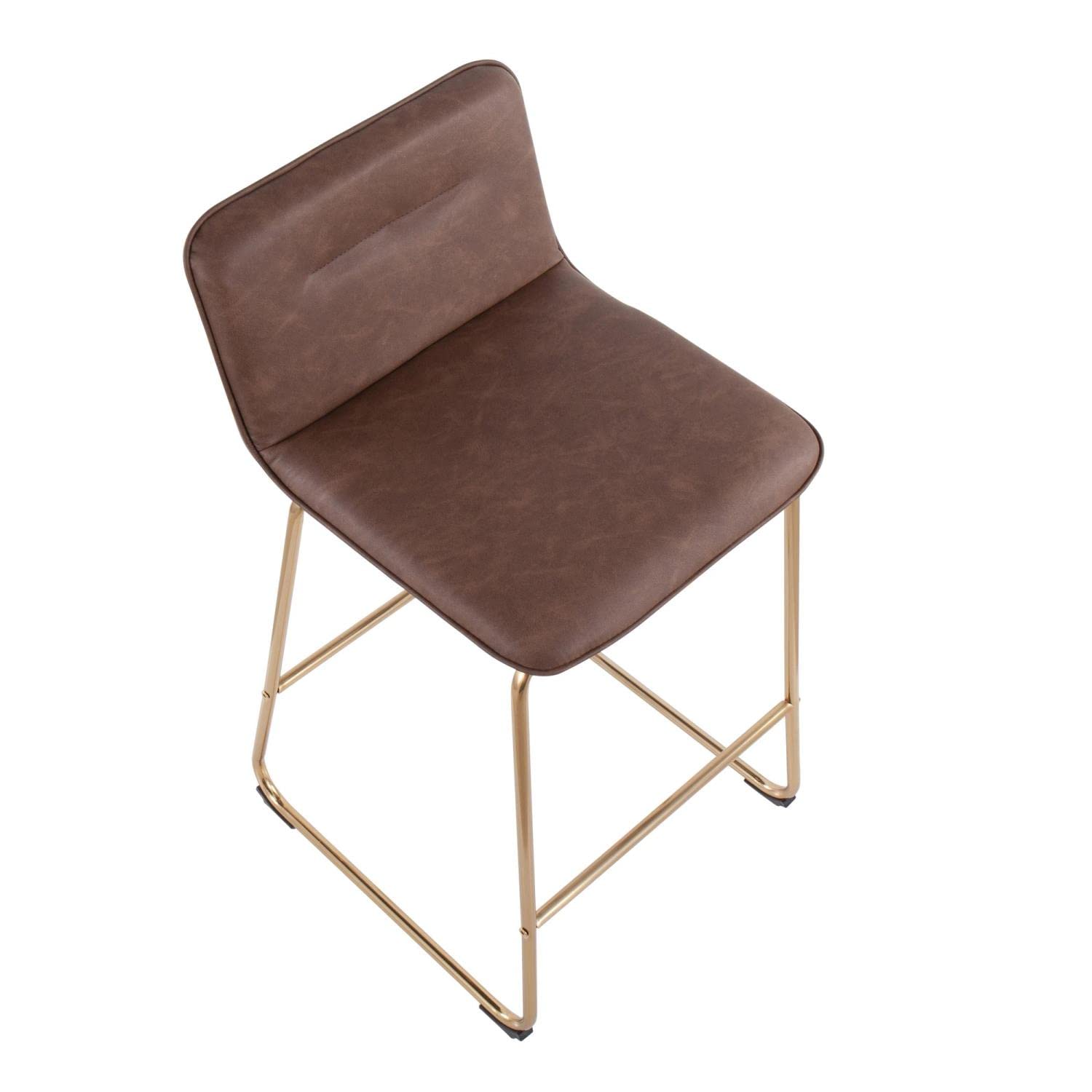 LumiSource Casper Gold Metal Counter Stools Set of 2 - 24
