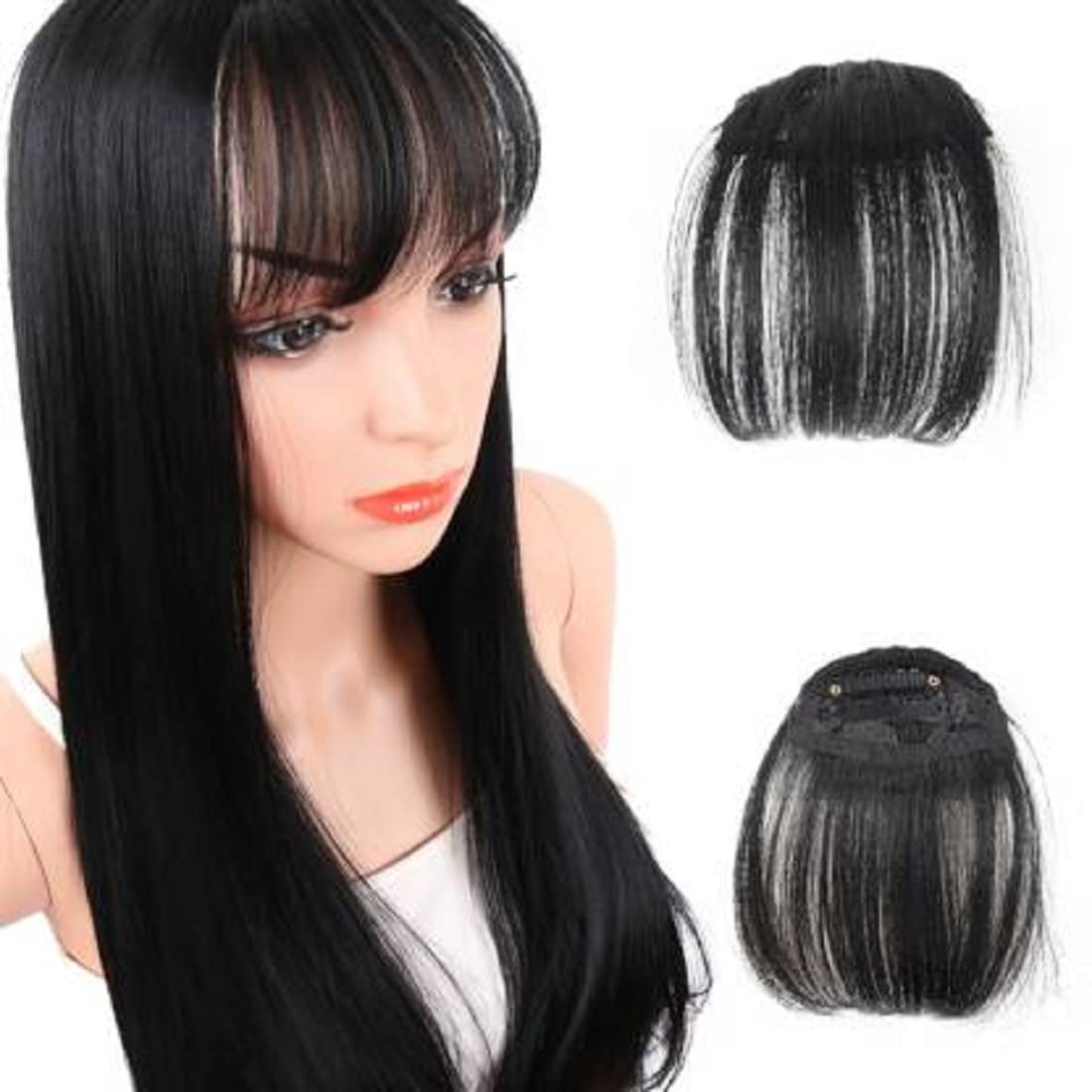 Natural Looking Wispy Bangs Hair Extensions for Women - Brown Fringe Clip-in Bangs | Stylish Front Hairpiece for Girls & Women | Perfect for Cosplay, Daily Wear & Hairstyle Transformation