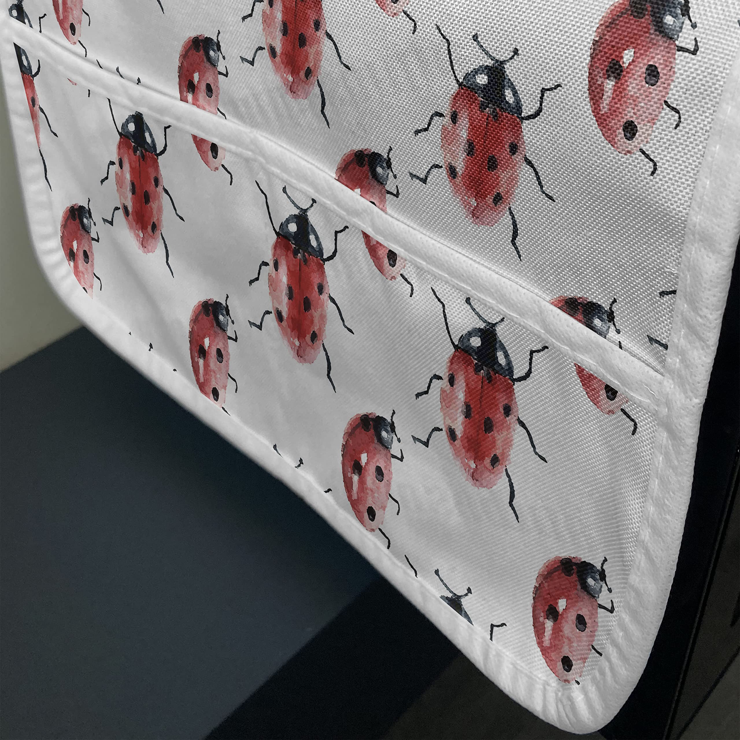 Ambesonne Waterproof Microwave Cover with Pockets - Ladybug Design Kitchen Organizer, 36