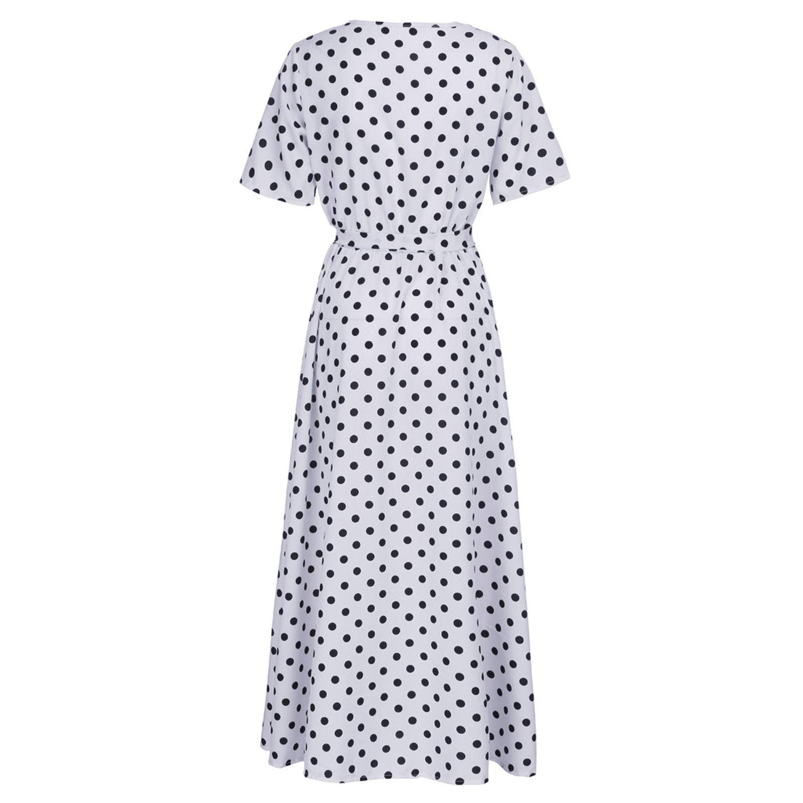 Women's Mini Swing Skater Dress - Polka Dot Long Sleeve O-Neck Sun Dress for Summer Casual Wear | Perfect for Parties, Dates & Office Outfits