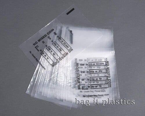 1000 Pack Plastic Coin Bags & Money Bank Bags for Cash Handling - Perfect for Banks, Retail Stores, and Vending Machine Use