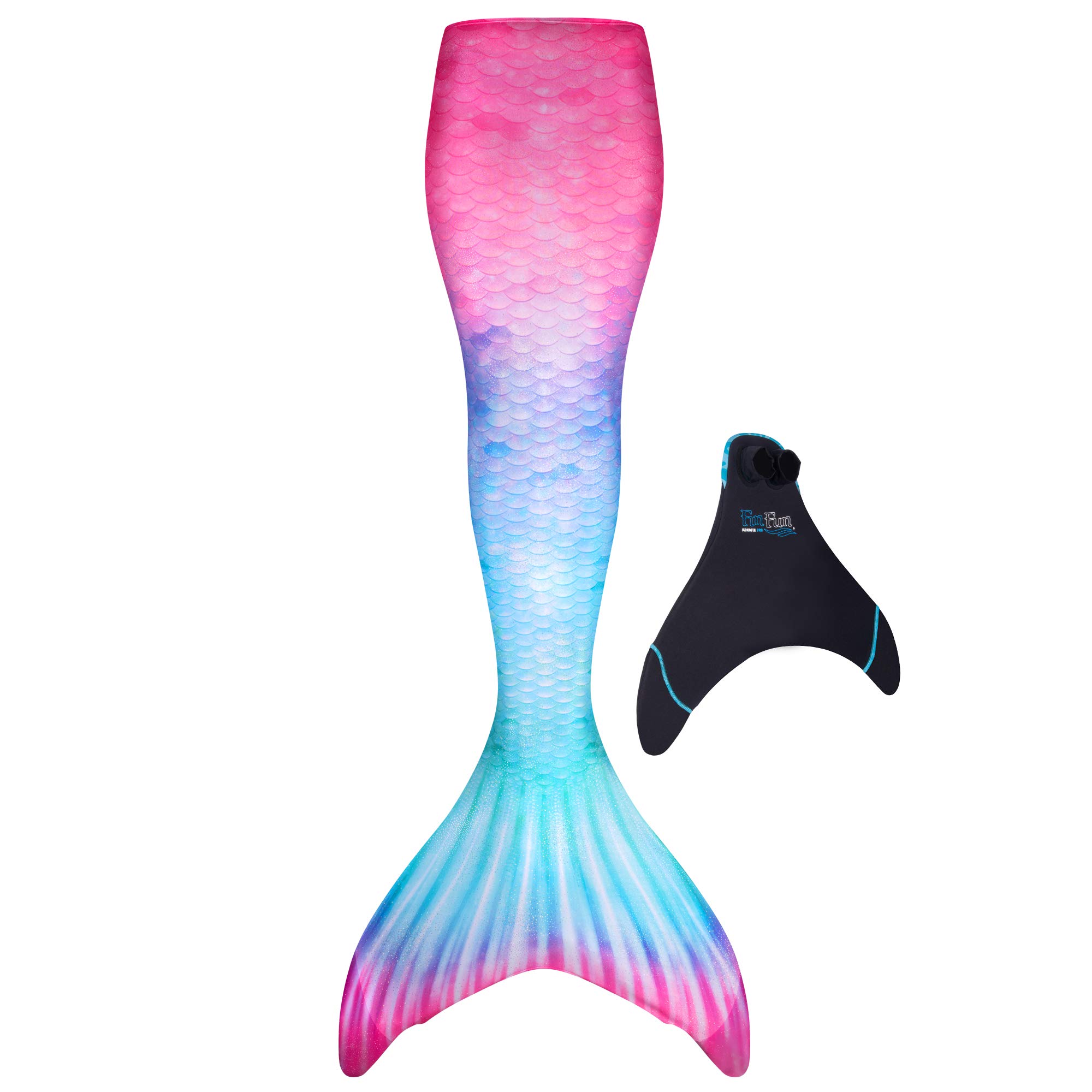 Fin Fun Limited Edition Mermaid Tail Swimwear for Girls, Kids, Women, Teens & Adults - Durable Reinforced Tips & Monofin - Perfect for Pool Parties, Underwater Photography & Mermaid-Themed Events