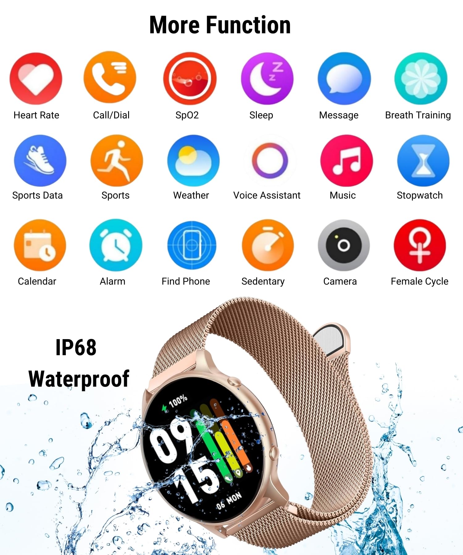 Smart Watches for Women with Call Function, 1.32