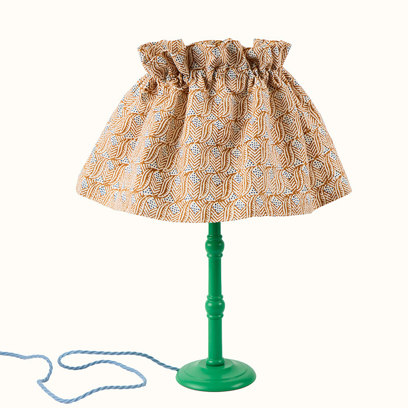 Flirty Skirt Indian Leaf Copper/Blue Large Lampshade - Vintage Home Decor for Living Room, Bedroom & Dining Room Lighting