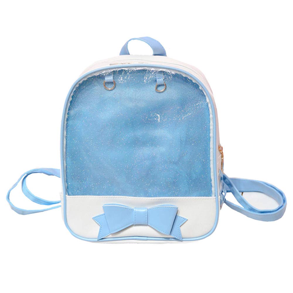 Cute Ita Bag Backpack with Transparent Window & Bowknot - DIY Decor Candy Purse for Summer Beach, School, Anime Conventions & Cosplay