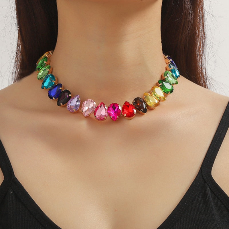 Elegant Women's Crystal Choker Necklace - Sparkling Rhinestone Collar Jewelry for Party, Wedding & Evening Wear