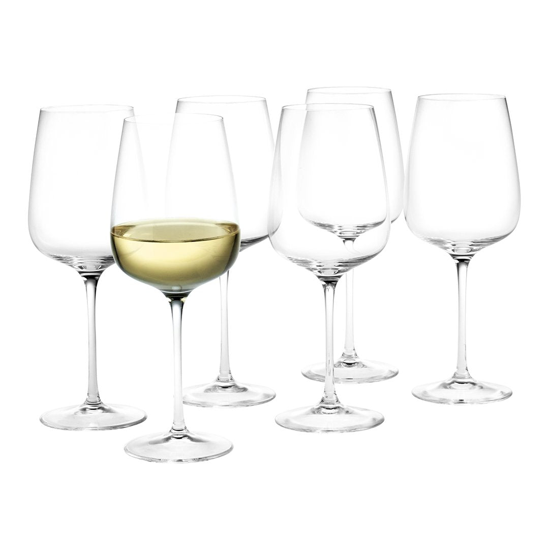 Elegant White Wine Glass Set of 6 - Premium Crystal Clear Stemware for Chardonnay, Sauvignon Blanc & Riesling - Perfect for Dinner Parties, Weddings & Romantic Date Nights