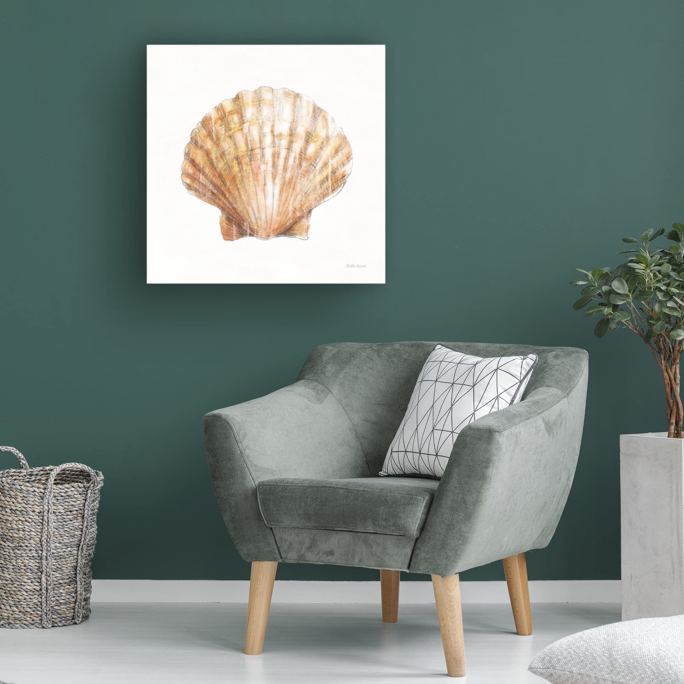 Beth Grove 'Golden Treasures VIII on White' Canvas Wall Art Print - Elegant Home Decor for Living Room, Bedroom & Office