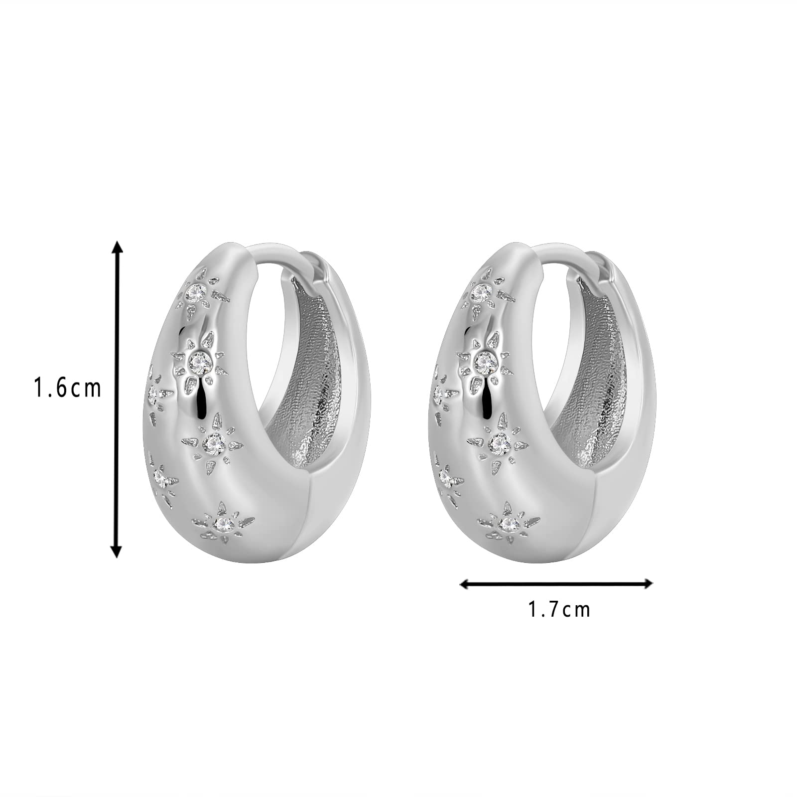 14K Gold Plated Mini Hoop Earrings for Women - CZ Gemstone Studded Elegant Hoop Earrings | Perfect for Everyday Wear, Parties & Special Occasions