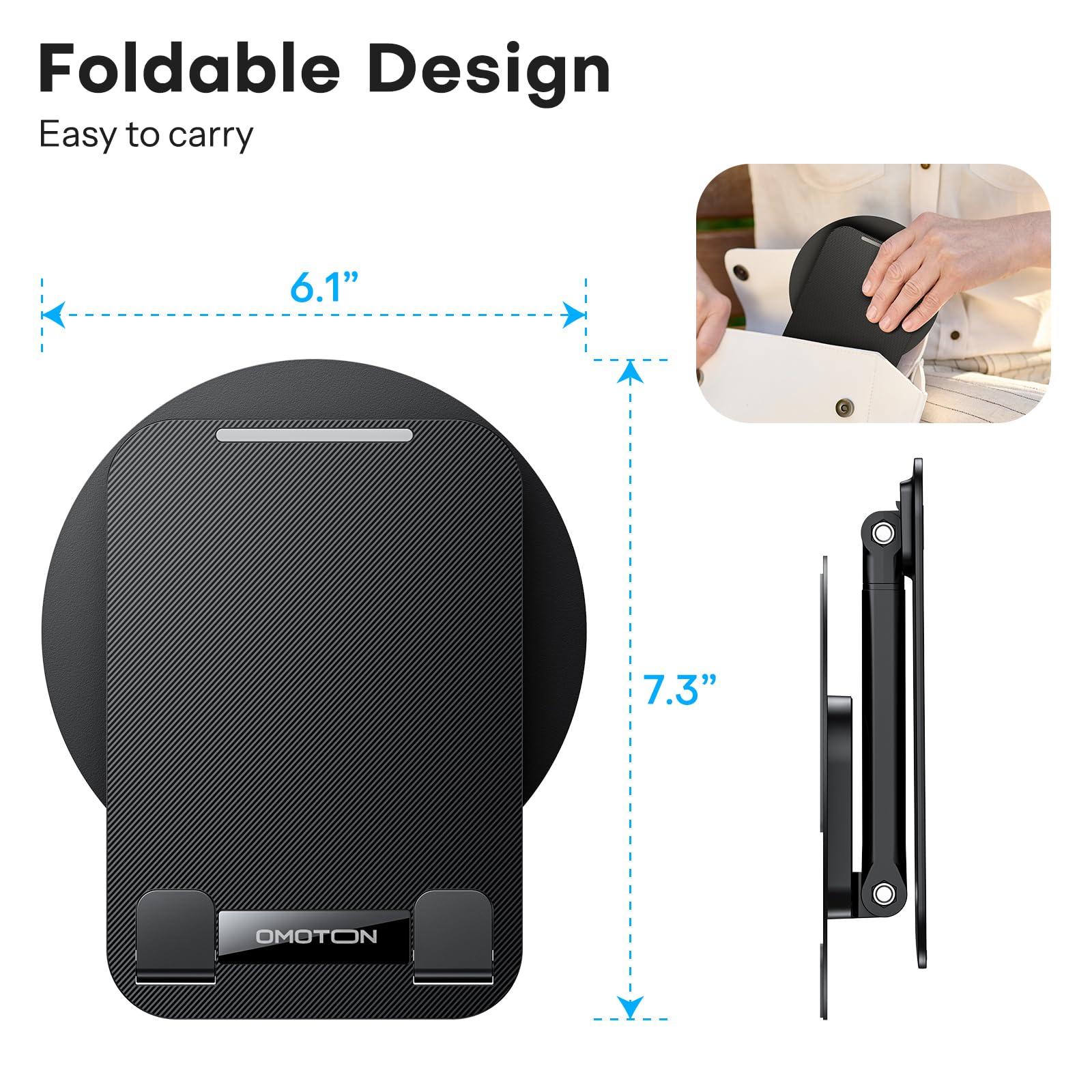 OMOTON Adjustable Tablet Stand Holder for iPad Pro 11/10.2/13/Air/Mini, Kindle & 4-15.6