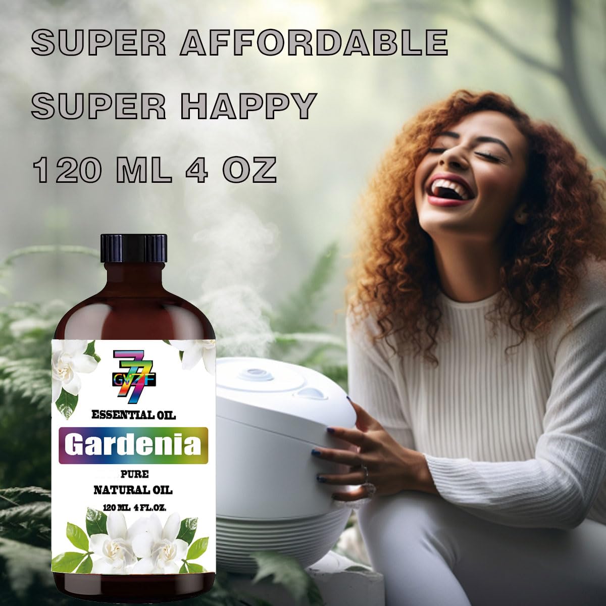 Pure Gardenia Essential Oil - 4 oz (120ml) Natural Aromatherapy Oil for Diffusers, Humidifiers, Bath & Massage | Relaxing Scent for Yoga, Spa, DIY Soaps & Candles | Home Fragrance & Cleaning Solution