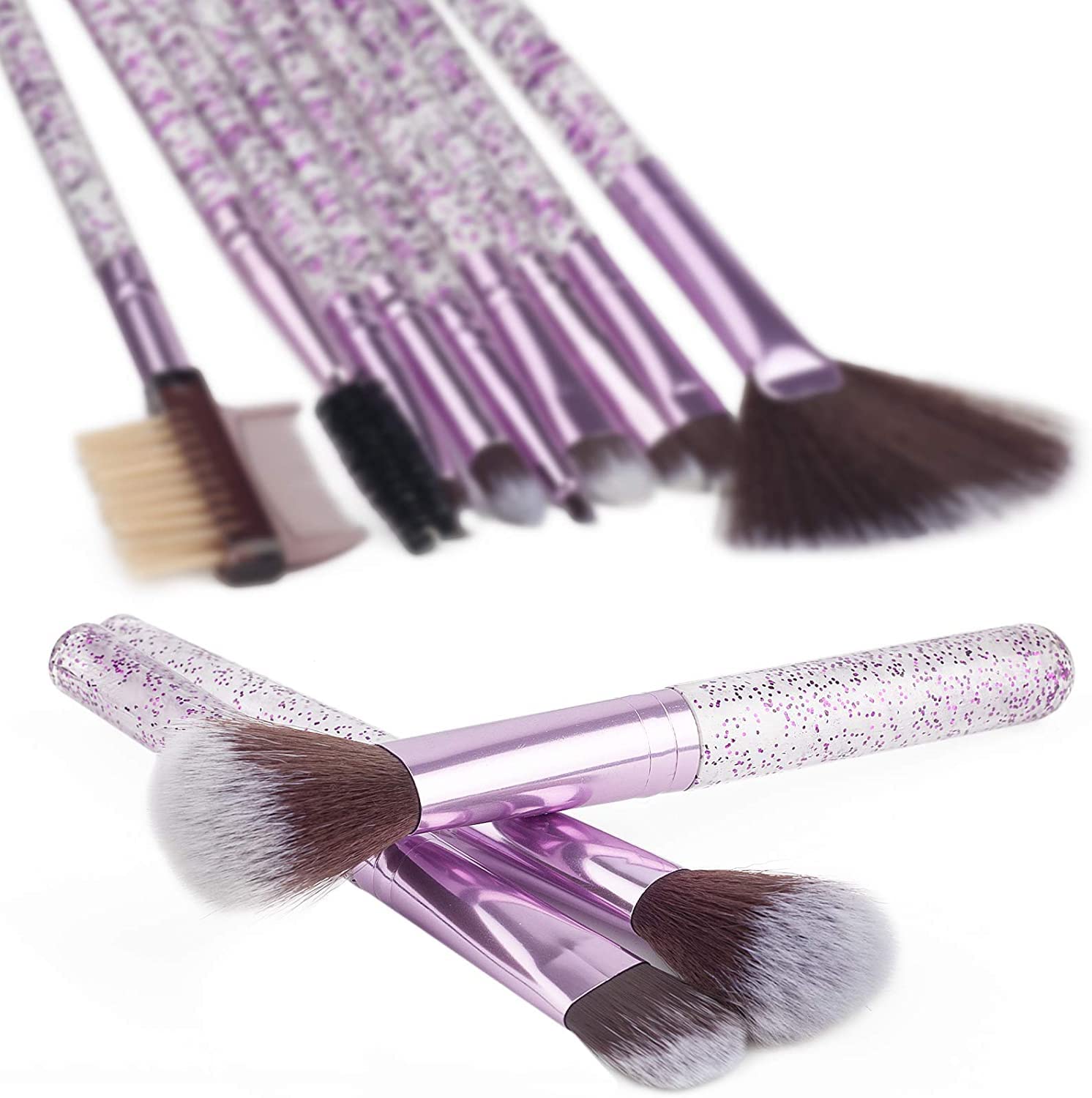 AVTY 12-Piece Professional Makeup Brush Set - Foundation, Eyeshadow, Blush, Contour & Concealer Brushes with Travel Case - Perfect for Makeup Artists & Beauty Enthusiasts