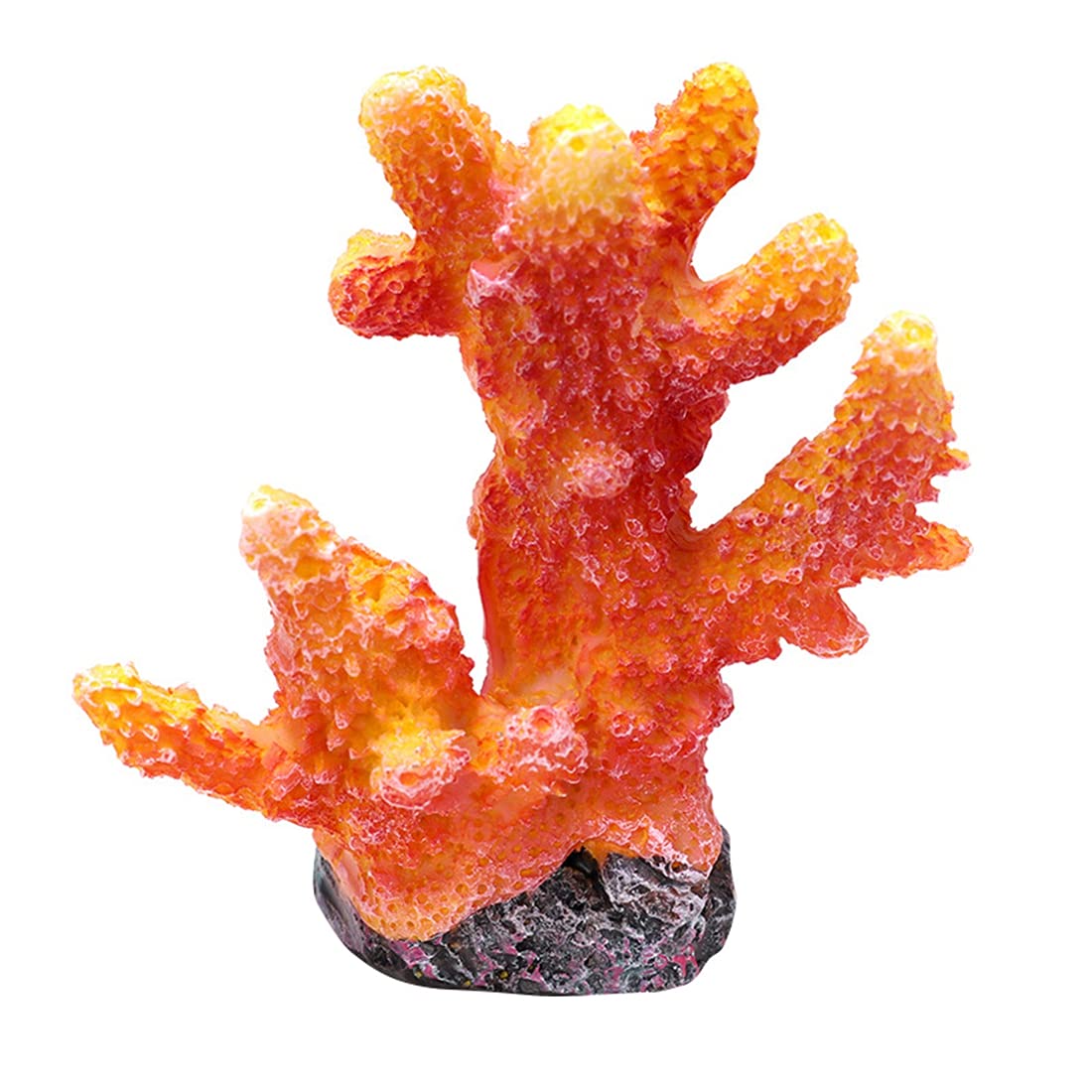 Artificial Coral Decor for Aquarium - Red Coral Ornament & Marine Plants for Fish Tank Landscaping