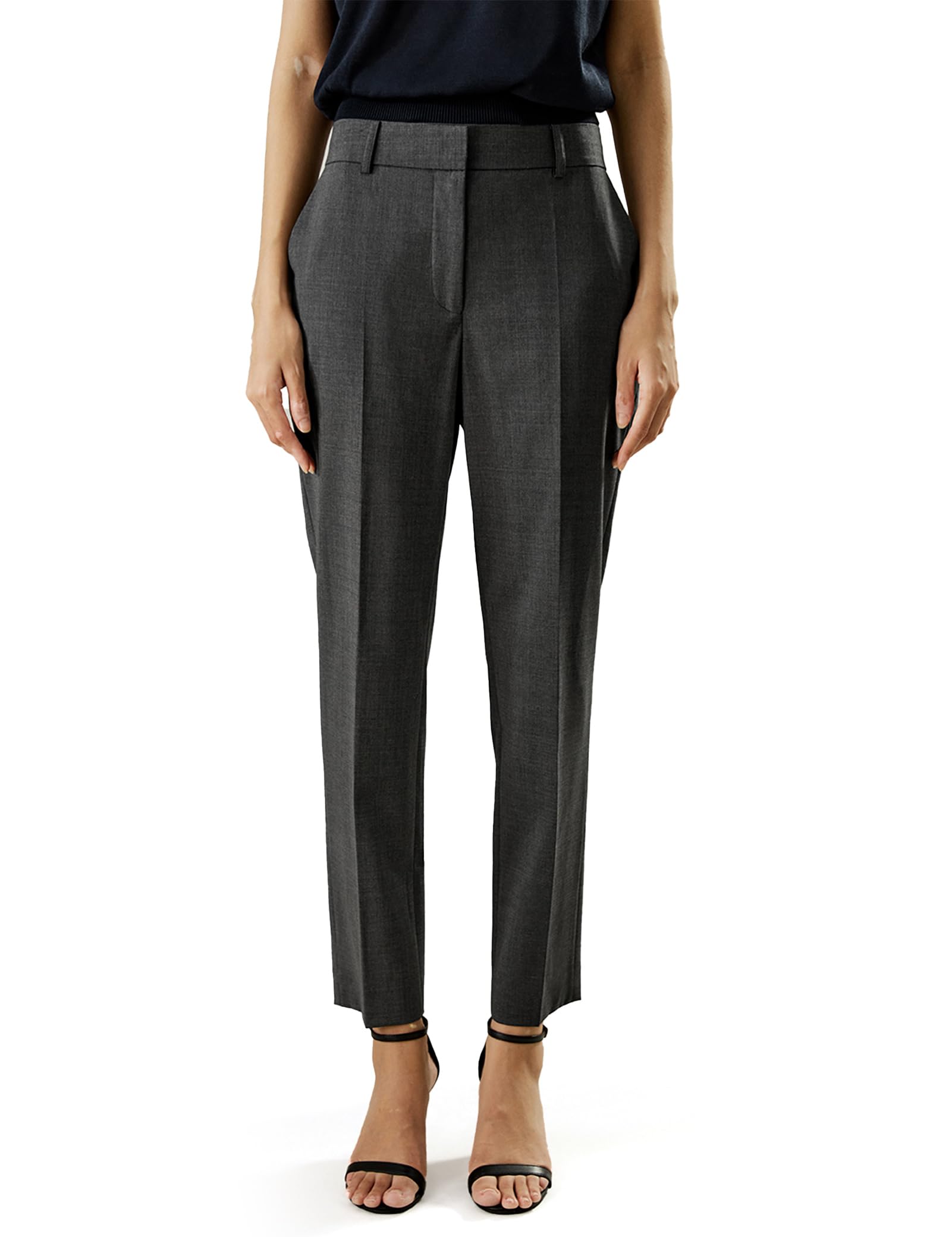 LilySilk Women's 100% Merino Wool Stretch Slim Fit Suit Pants - Luxury Office Work Business Trousers for Professional Women | Perfect for Business Meetings, Office Wear & Formal Occasions