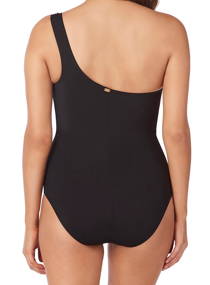 Amoressa Women's One Piece Swimsuit - Eclipse Gemini Soft Cup Bra Support Bathing Suit, Black, Size 14 | Perfect for Beach Vacations, Pool Parties & Summer Getaways