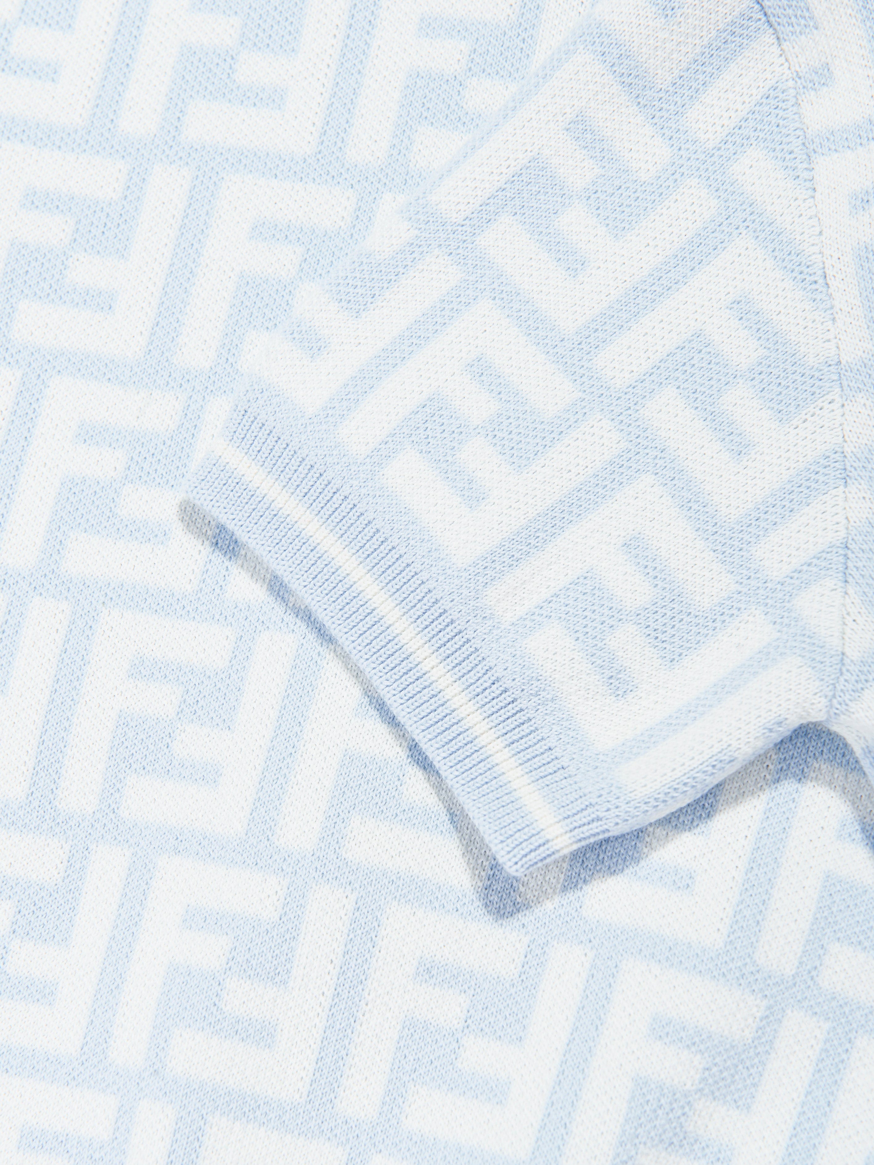 Baby Boys FF Logo Polo Shirt - Blue Cotton Short Sleeve Top for Toddlers | Perfect for Playdates, Daycare & Family Outings