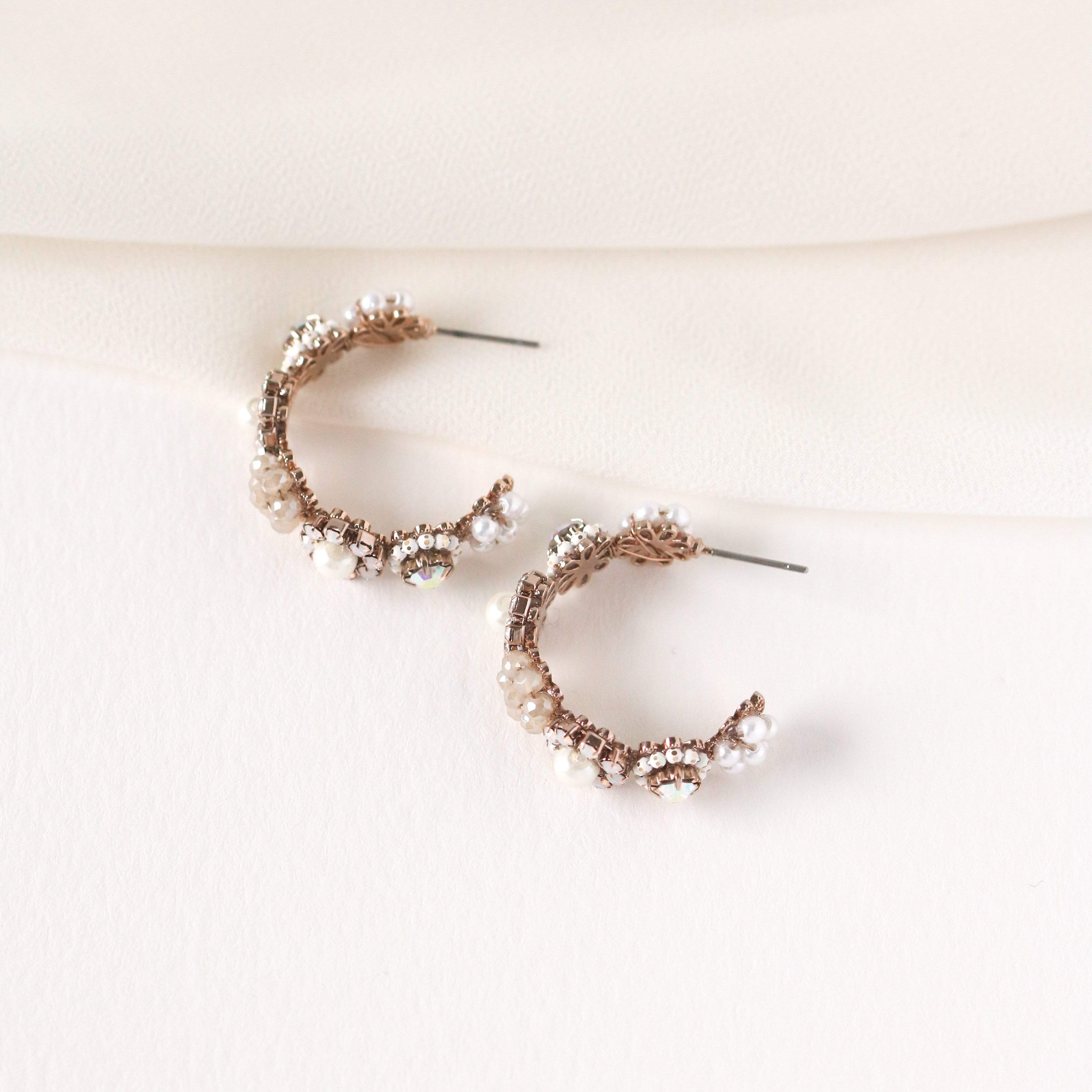 Bloom Crystal Hoop Earrings for Women - Elegant Dangle Earrings with Sparkling Crystals | Perfect for Parties, Weddings & Everyday Wear