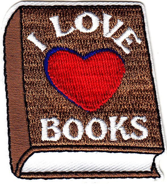I Love Books Iron On Patch - Embroidered Reading Book Patch for Backpacks, Jackets & DIY Crafts - Perfect for School, Book Lovers & Gifts
