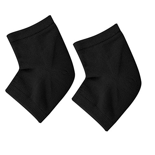 Mavis Laven Cracked Heel Gel Socks - Open Toe Foot Care for Dry Skin - Day & Night Recovery (Black)