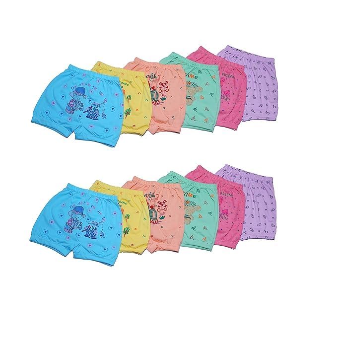 **SSE Baby Boys & Girls Unisex 100% Cotton Printed Bloomers & Panties Combo Pack of 12 - Soft, Breathable & Comfortable for Daily Wear, Playtime & Sleep**