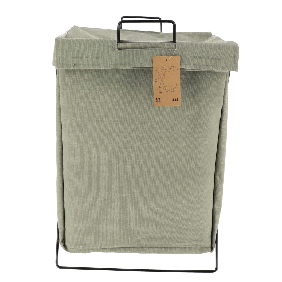 Foldable Laundry Basket with Sturdy Metal Frame - 50L Large Capacity - Sea Green - Perfect for Home, Dorm & Laundry Room Organization