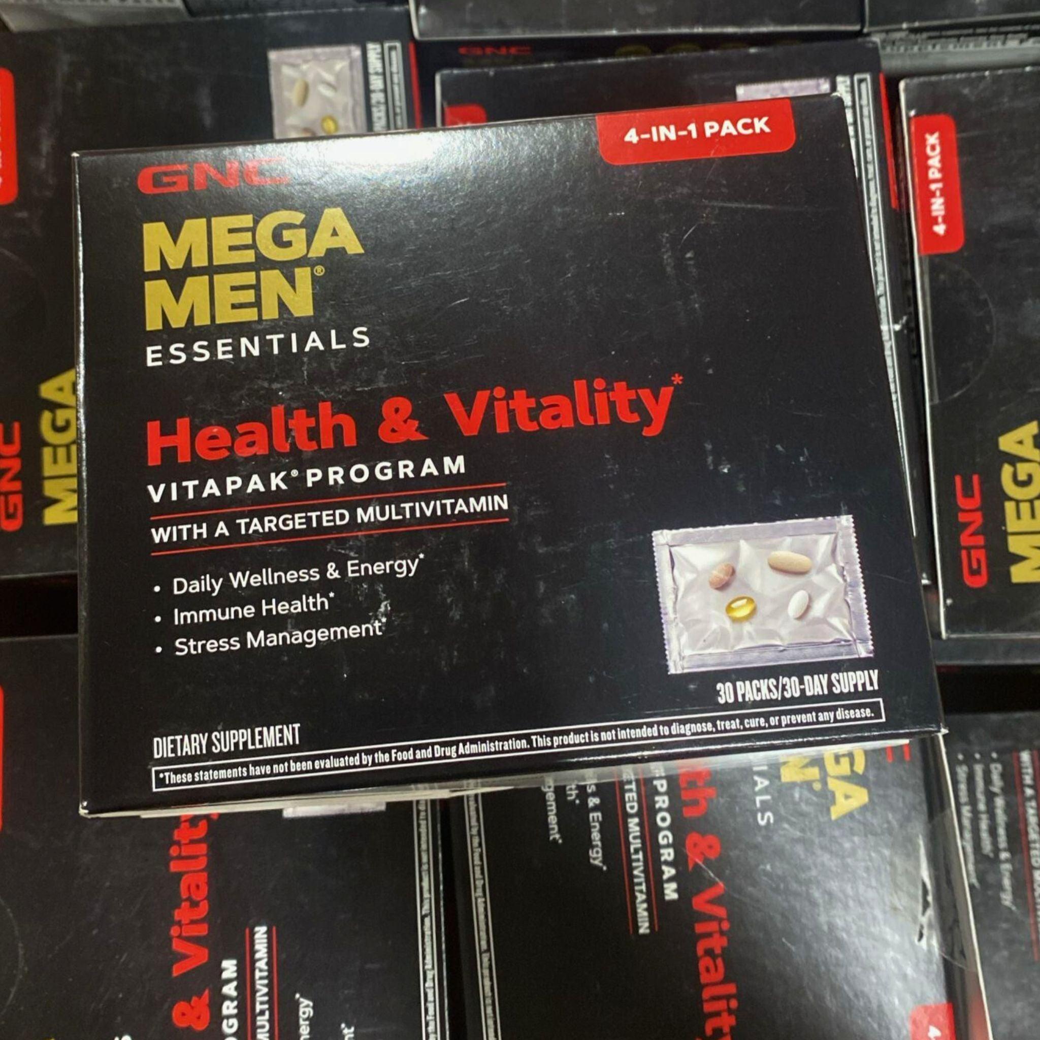 GNC Mega Men Essentials Health & Vitality Vitapak Program - 18 Pack Multivitamin Supplement for Men's Daily Nutrition & Energy Boost - Perfect for Active Lifestyles & Fitness Routines