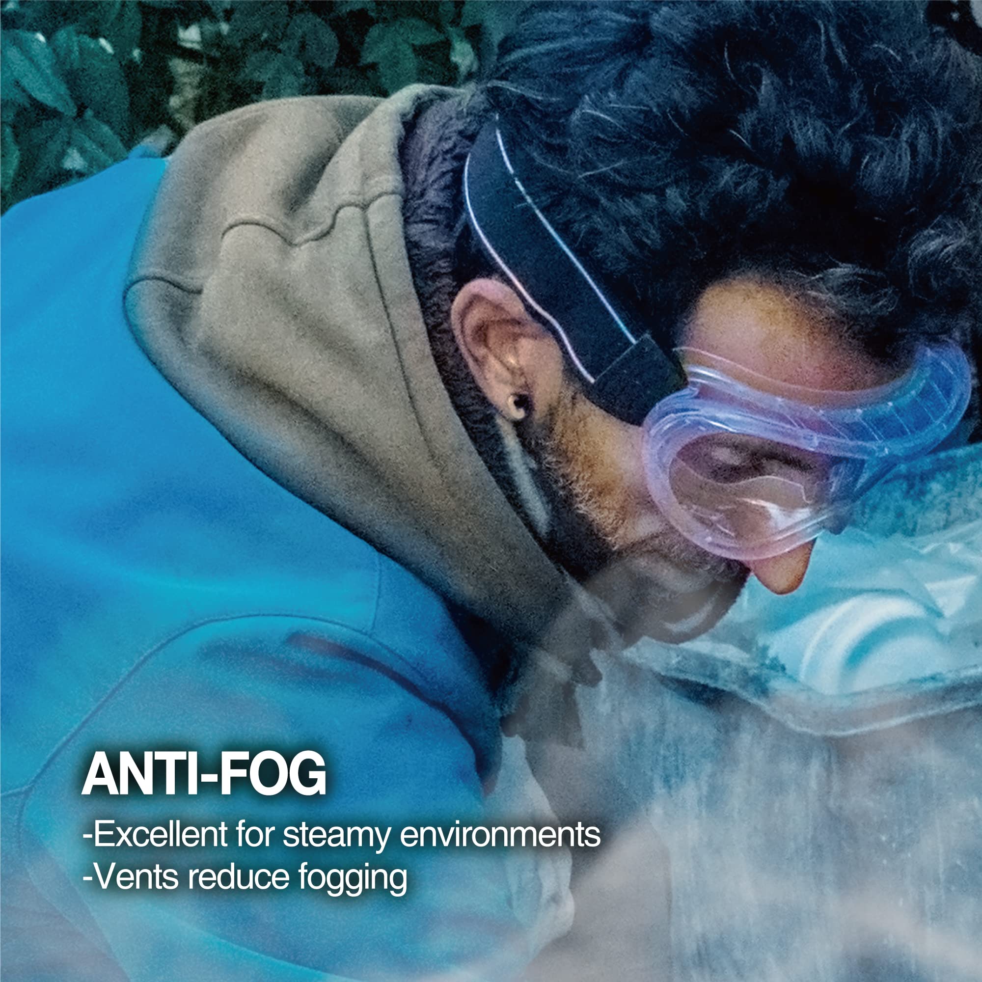 DEX FIT SG220A Safety Goggles - OTG Over Glasses Fit, Anti Fog & Scratch Resistant, ANSI Z87.1 Certified Eye Protection for Lab, Science, Chemistry Work, Woodworking & DIY Projects - Adjustable Unisex Design for Men & Women - Perfect for Classroom, Workshop & Industrial Use