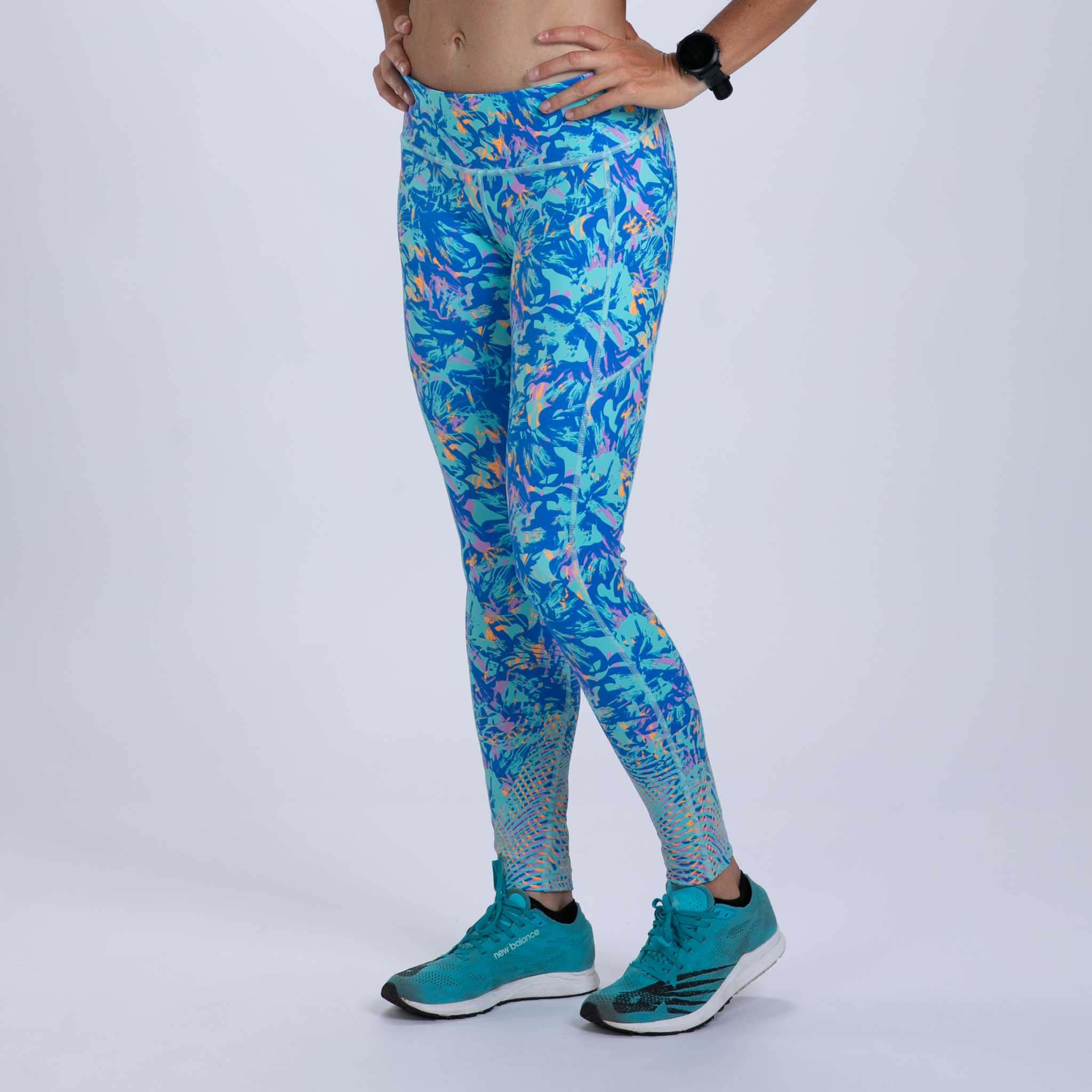 Women's Running Tights - High Waist Yoga Pants for Workout & Training, Breathable & Moisture Wicking, Koa Blue - Perfect for Gym, Jogging, and Daily Wear