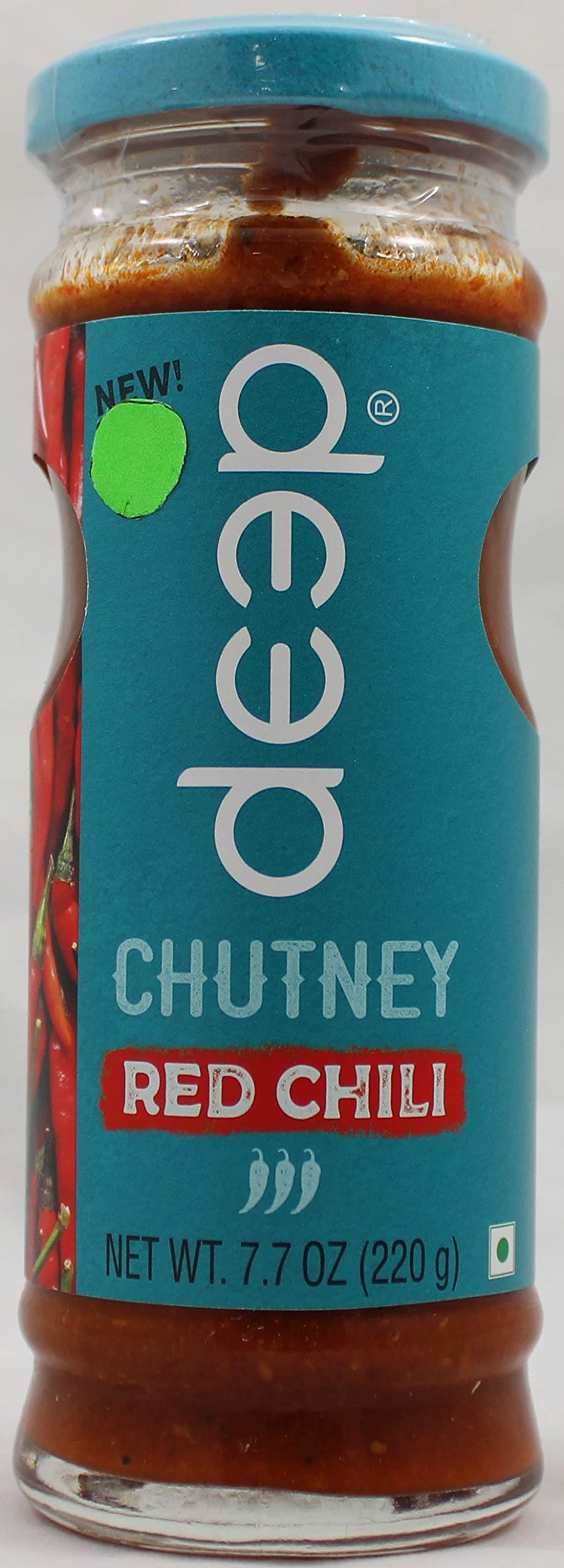 Spicy Red Chili Chutney - 7.7 Oz Jar - Authentic Indian Hot Sauce - Perfect for Curry, Rice & Sandwiches - Gluten-Free & Vegan Friendly