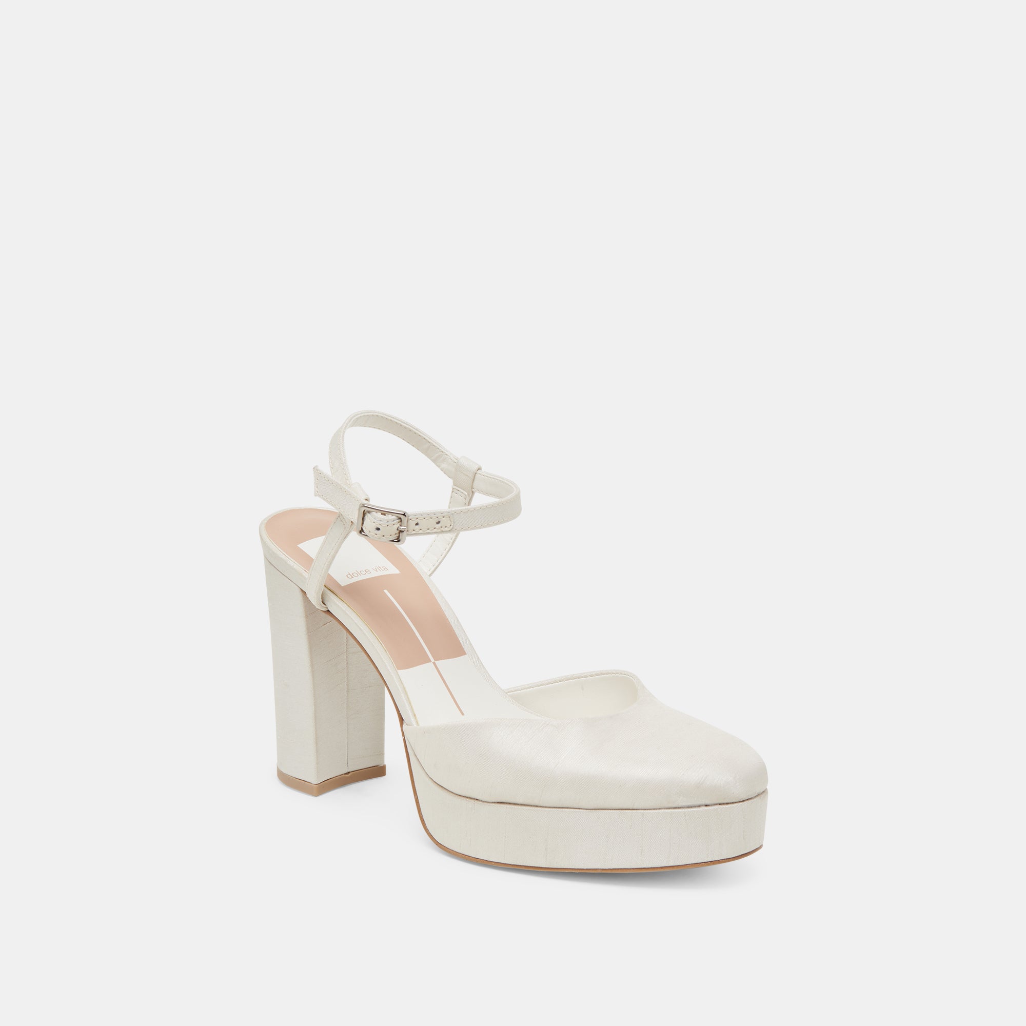 Claud White Satin Heels for Women - Elegant High Heel Pumps for Weddings, Parties & Special Occasions