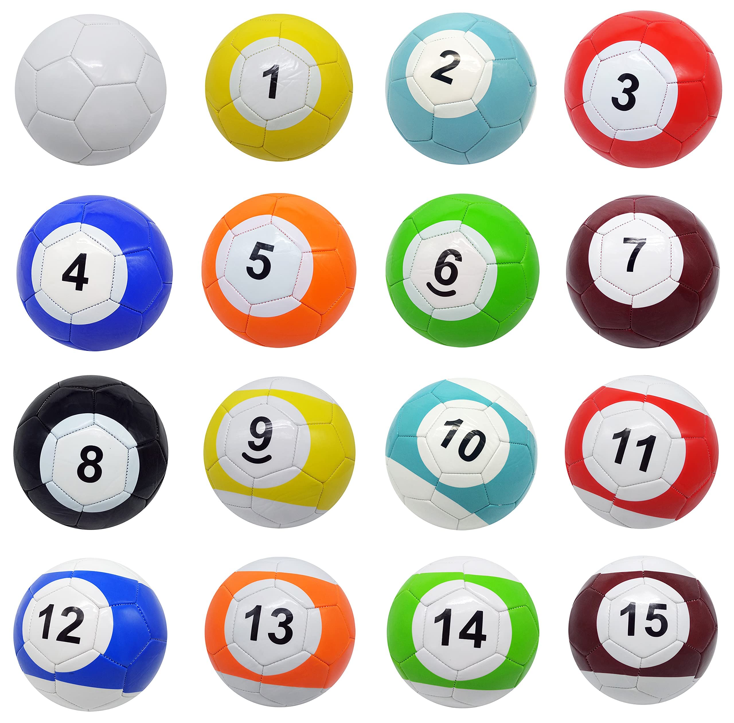 16-Piece Snooker Ball Set - Premium Billiards & Soccer Table Game Balls - Durable Inflatable Pool Balls for Indoor/Outdoor Sports, Parties, and Family Game Nights