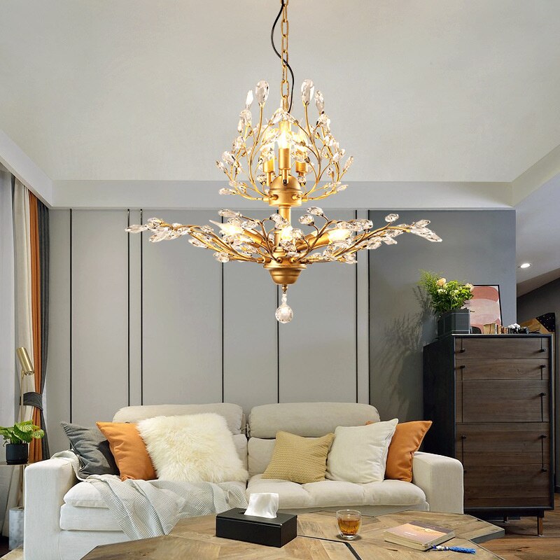 Crystal Tree Chandelier - Elegant Modern Lighting Fixture for Dining Room, Living Room & Bedroom Decor