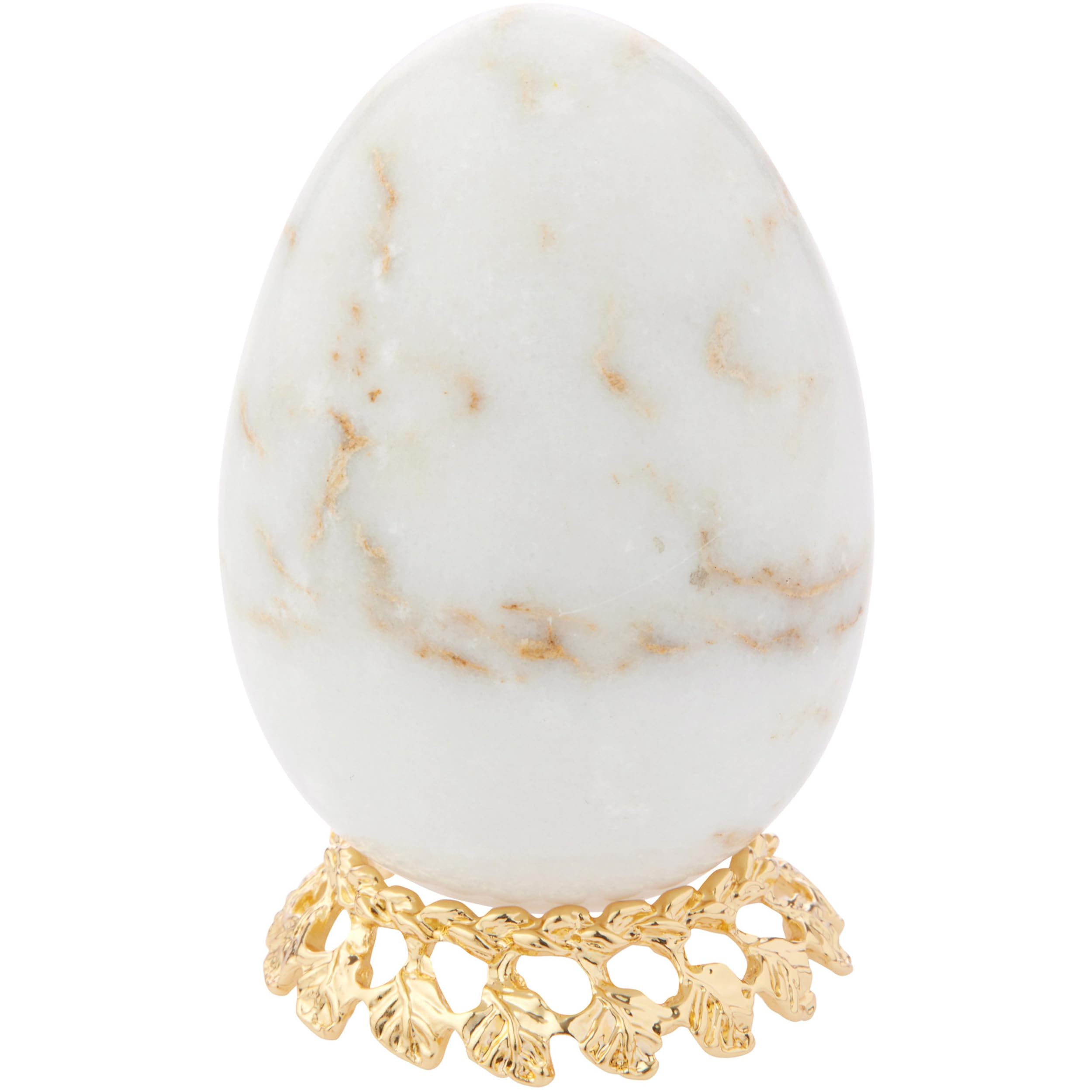 Bard's Gold-Toned Egg Stand Holder with Leaf Motif - 1.125 Inch Diameter, Pack of 12 - Perfect for Easter Decorations, Table Centerpieces, and Holiday Display