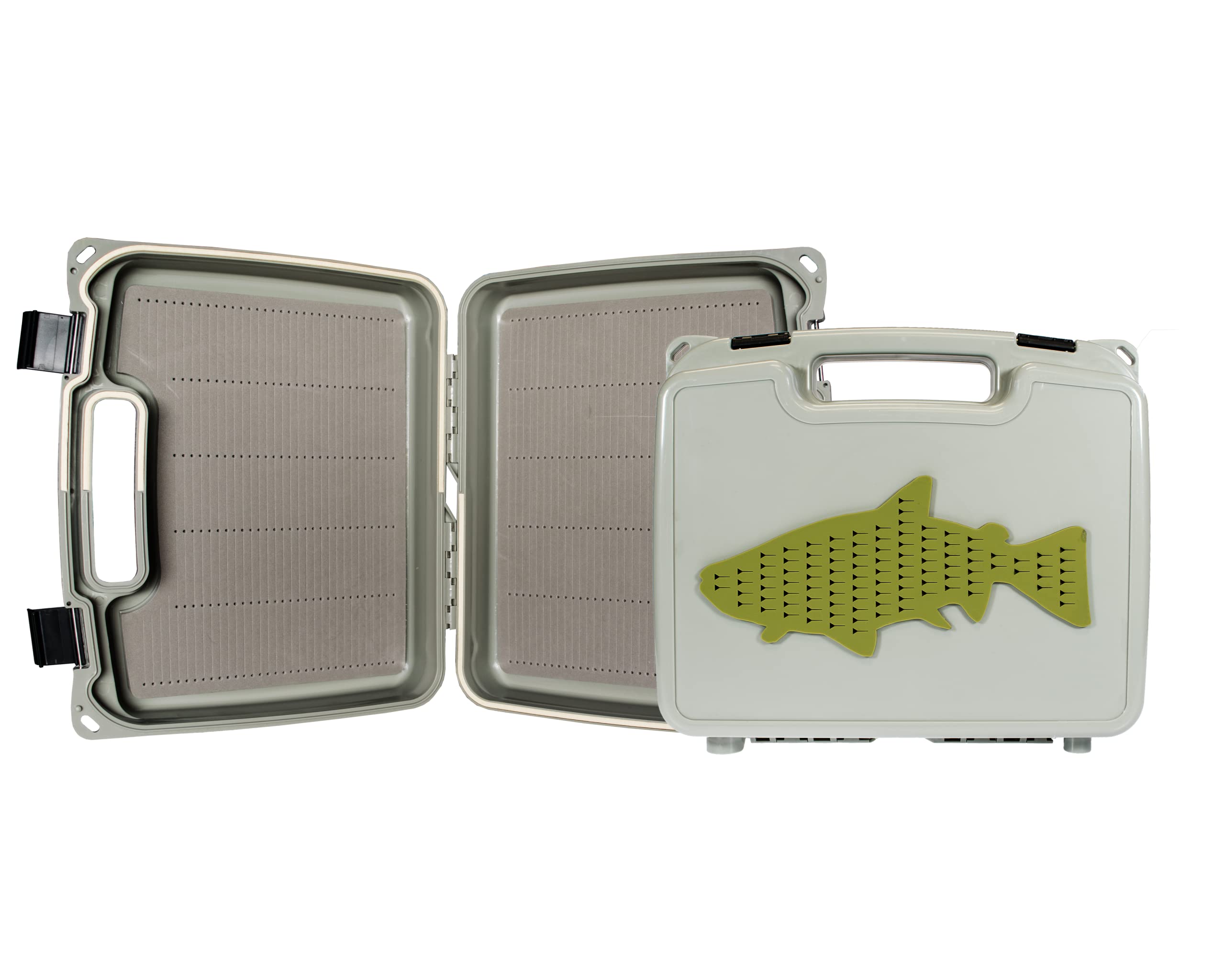 Large Saltwater Streamer Fly Box with External Silicone Drying Patch - Perfect for Fly Fishing, Saltwater Angling & Outdoor Adventures