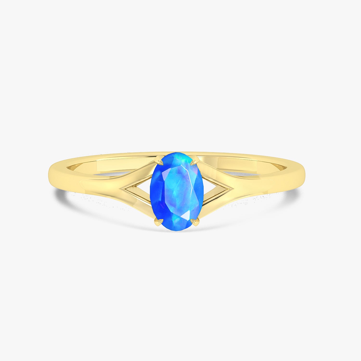 Natural Fire Oval Faceted Opal Ring for Women - Genuine Opal Jewelry Gift for Birthday, Anniversary & Special Occasions | Elegant Statement Piece for Everyday Wear & Evening Events